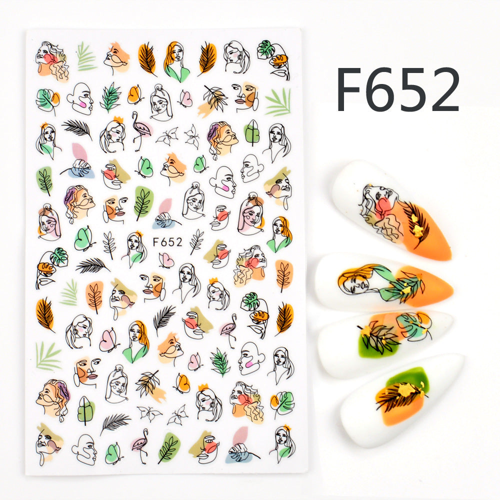 Japanese Three-dimensional 5D Embossed Nail Stickers 1622015847035