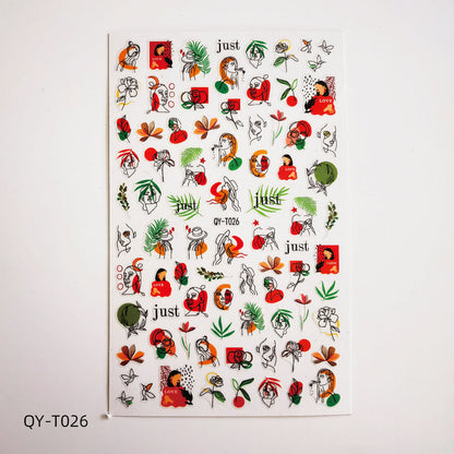Japanese Three-dimensional 5D Embossed Nail Stickers 1622016130192