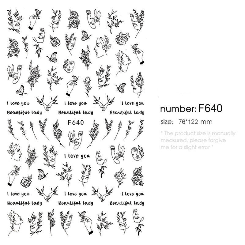 Japanese Three-dimensional 5D Embossed Nail Stickers 1622016288134
