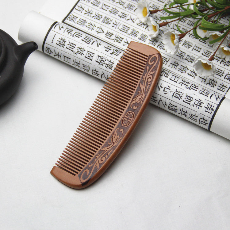1pcs Anti-Static Comb Natural Peach Solid Wood - HD Wireless Product #2