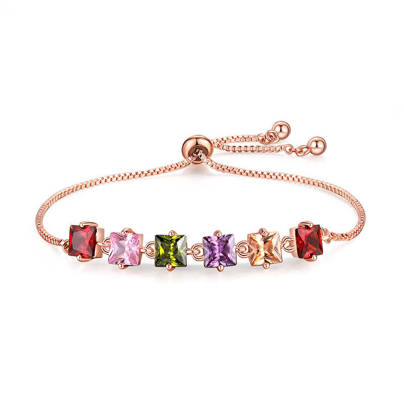 Boho Rainbow Tennis Bracelets For Women Adjustable Women's Bracelet Zircon Jewellry Friend Gift Wholesale Jewery 162210125434