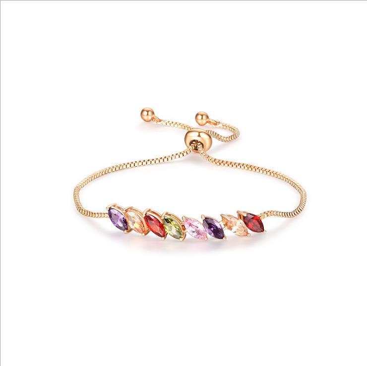 Boho Rainbow Tennis Bracelets For Women Adjustable Women's Bracelet Zircon Jewellry Friend Gift Wholesale Jewery 162210125434