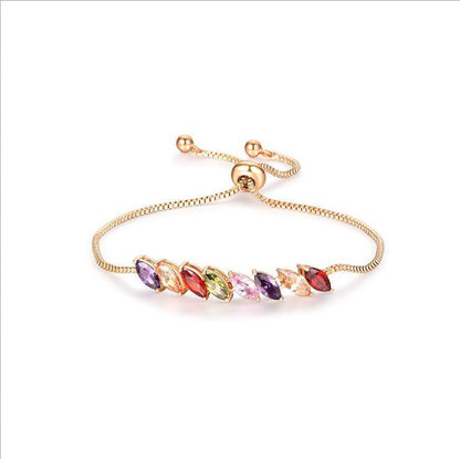 Boho Rainbow Tennis Bracelets For Women Adjustable Women's Bracelet Zircon Jewellry Friend Gift Wholesale Jewery 162210125434