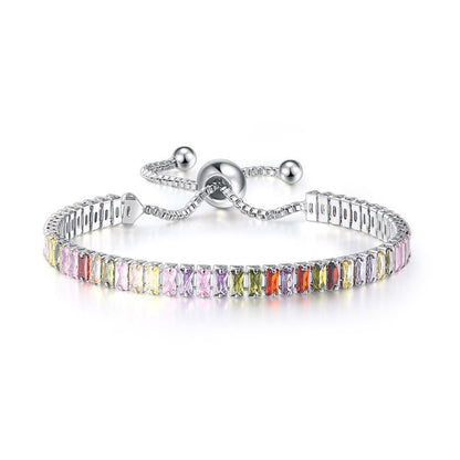 Boho Rainbow Tennis Bracelets For Women Adjustable Women's Bracelet Zircon Jewellry Friend Gift Wholesale Jewery 162210125434