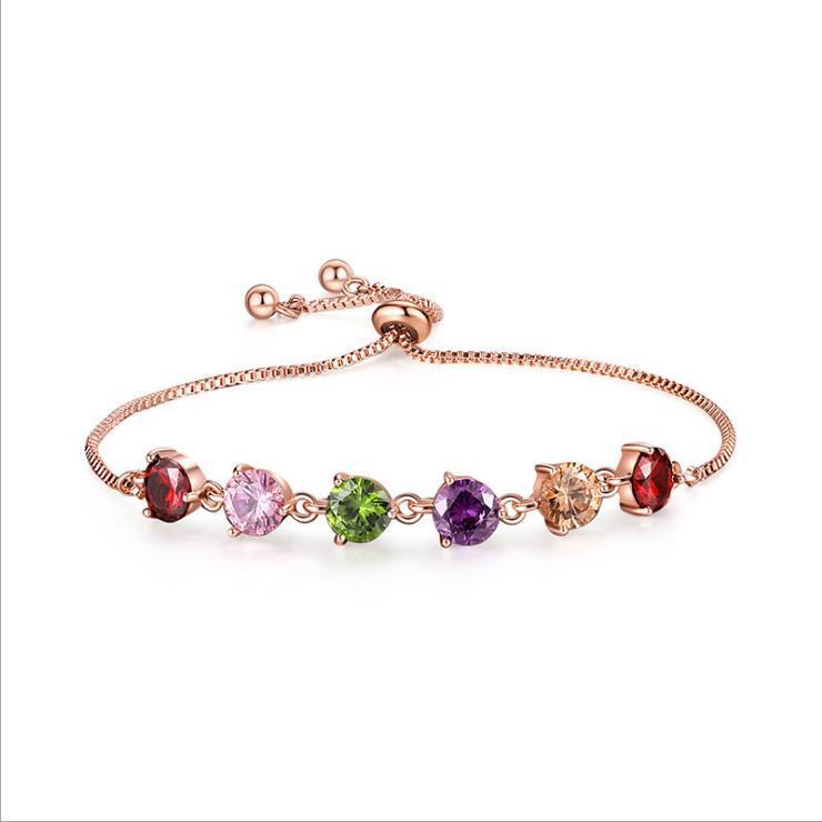Boho Rainbow Tennis Bracelets For Women Adjustable Women's Bracelet Zircon Jewellry Friend Gift Wholesale Jewery 162210129998