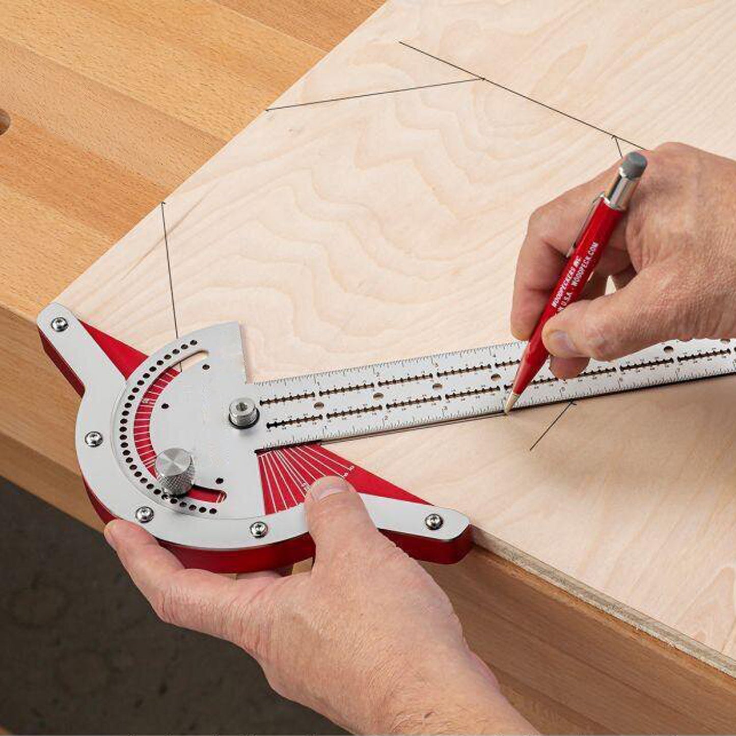 Woodworkers Edge Ruler Protractor Angle Protractor Two Arm Woodworking Ruler Measure Instruments Carpentry Tools 162216639885