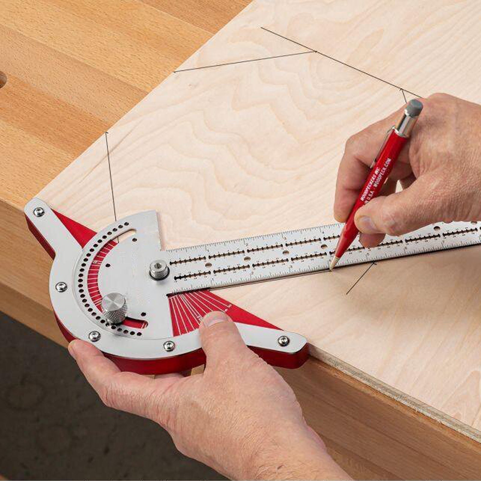 Woodworkers Edge Ruler Protractor Angle Protractor Two Arm Woodworking Ruler Measure Instruments Carpentry Tools 162216639885