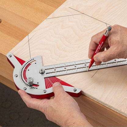 Woodworkers Edge Ruler Protractor Angle Protractor Two Arm Woodworking Ruler Measure Instruments Carpentry Tools 162216639885