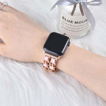 Compatible with Apple, Strap Cuban Link Bracelet IWatch Leather  Metal Strap 1622183846432
