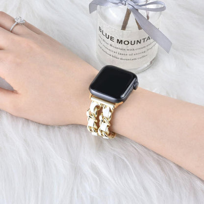 Compatible with Apple, Strap Cuban Link Bracelet IWatch Leather  Metal Strap 1622183846439
