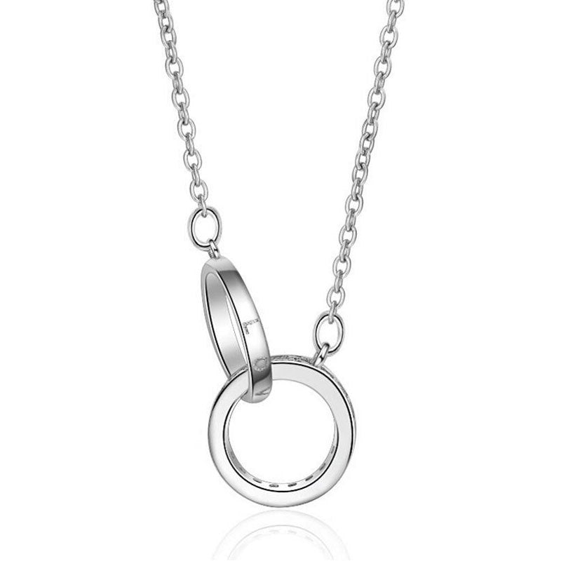Double Ring Necklace Female Zircon Jewelry 1622267690373