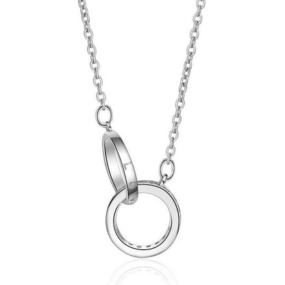 Double Ring Necklace Female Zircon Jewelry 1622267690373