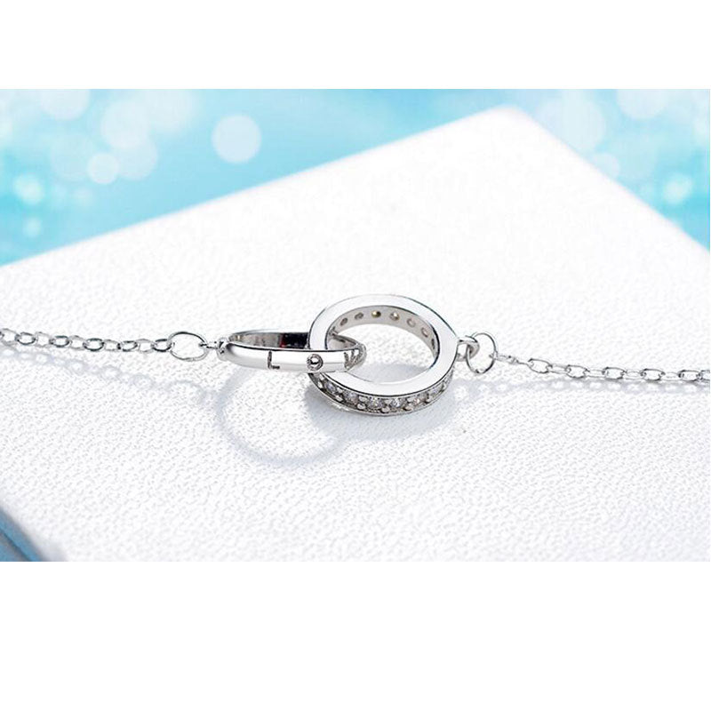 Double Ring Necklace Female Zircon Jewelry 1622267690375