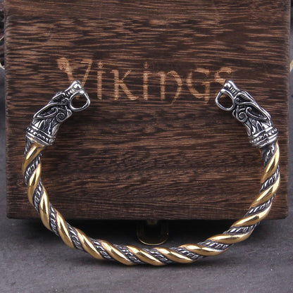 Raven Nordic Viking War Ins Male Ssangyong Domineerin Fashion Wolf Head Retro Bracelet 1622277596444