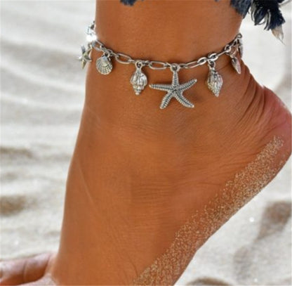 Popular Set Of Three Sets Of Fishbone Chain Crystal Double-sided Diamond Anklet 1622286922358