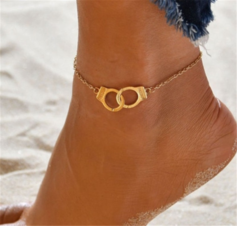 Popular Set Of Three Sets Of Fishbone Chain Crystal Double-sided Diamond Anklet 1622286922761