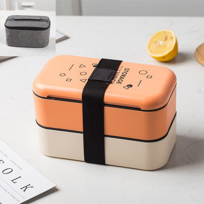 Double-layer Lunch Box Lunch Box Plastic Large Capacity Microwave Lunch Box 1622353333186