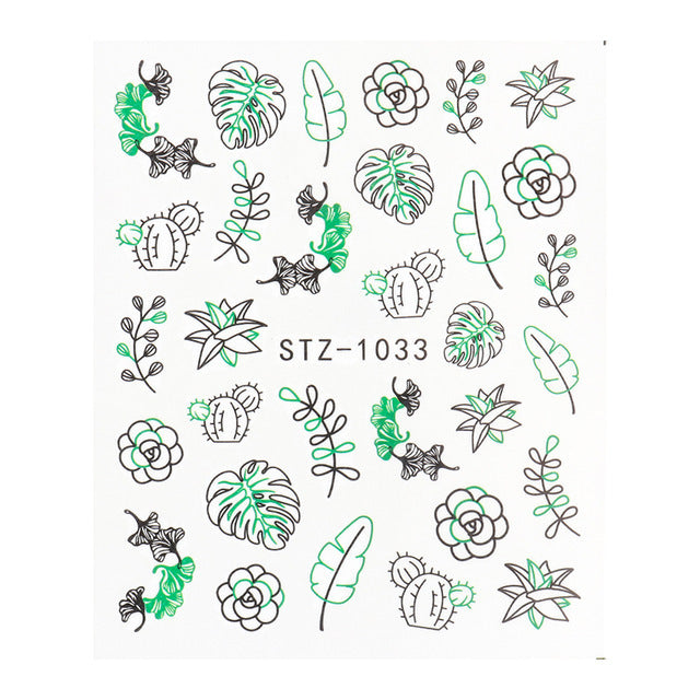 Ins Retro Face Black Line Nail Watermark Sticker French Art Nails 1622358941927