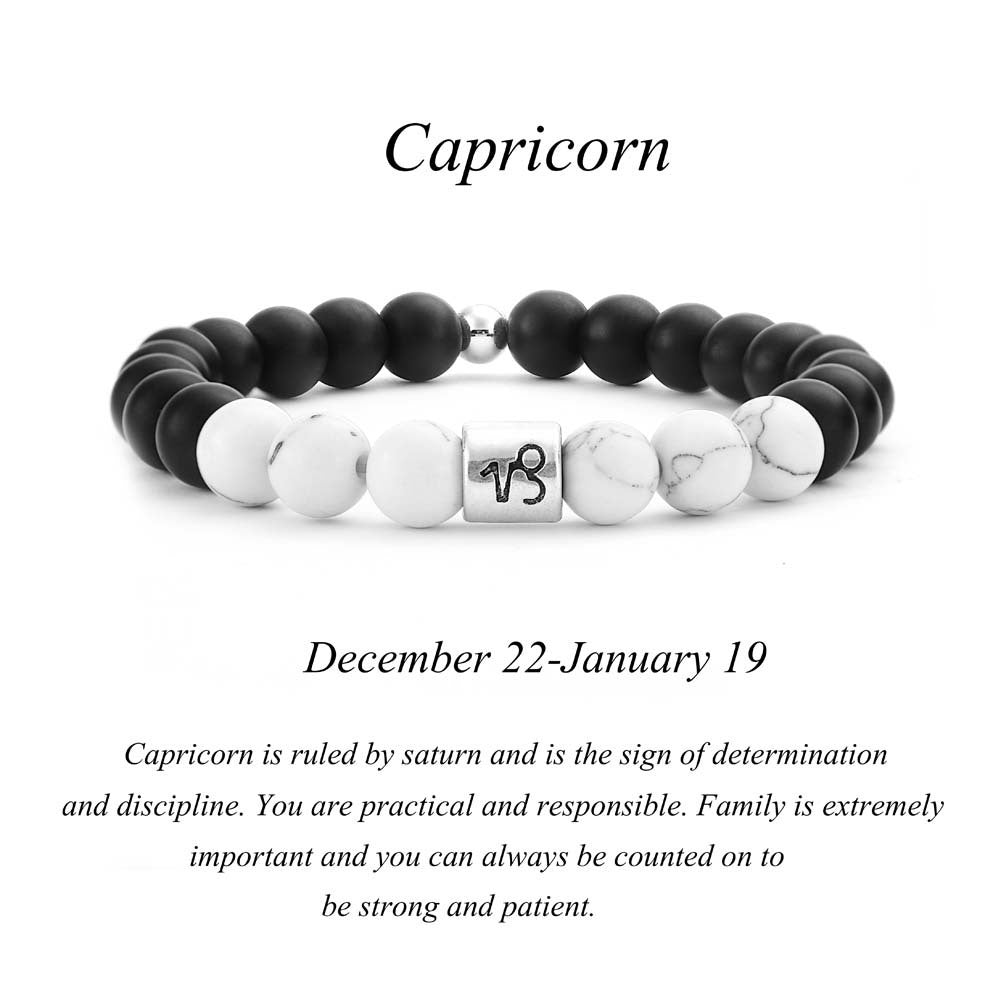 Frosted Black Agate White Turquoise Couple Bracelets For Men And Women Beads Bracelets 12 Constellation Bead Bracelets 162236