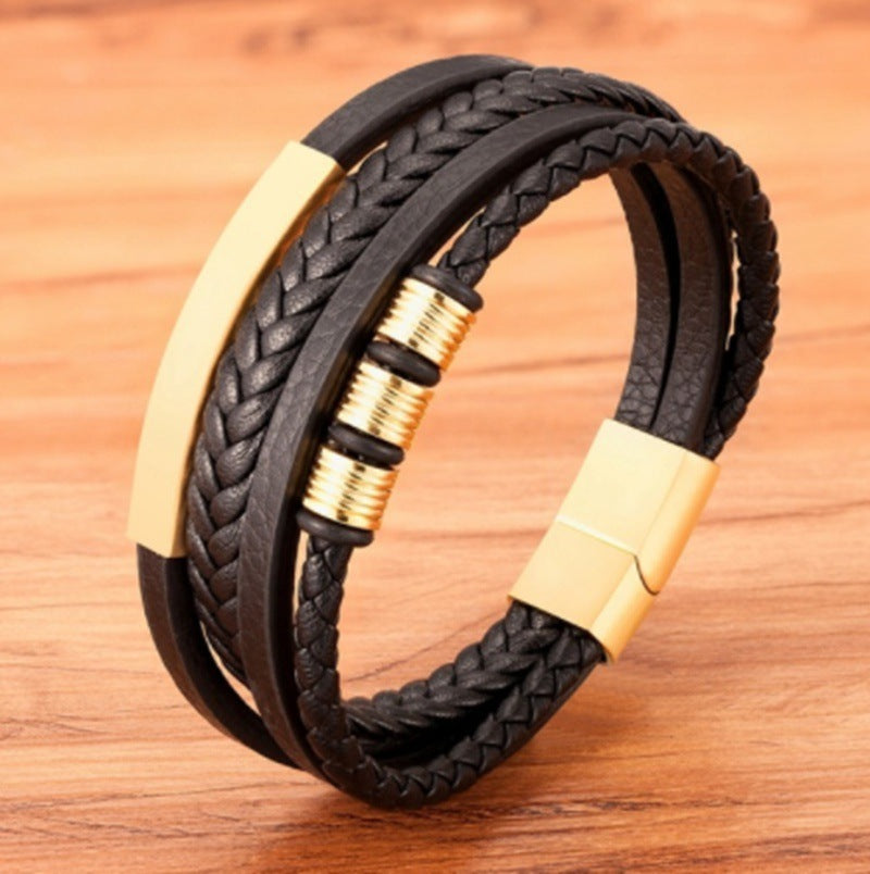 Hand-woven Multi-layer Combined Fashion Leather Bracelet 1622423374650