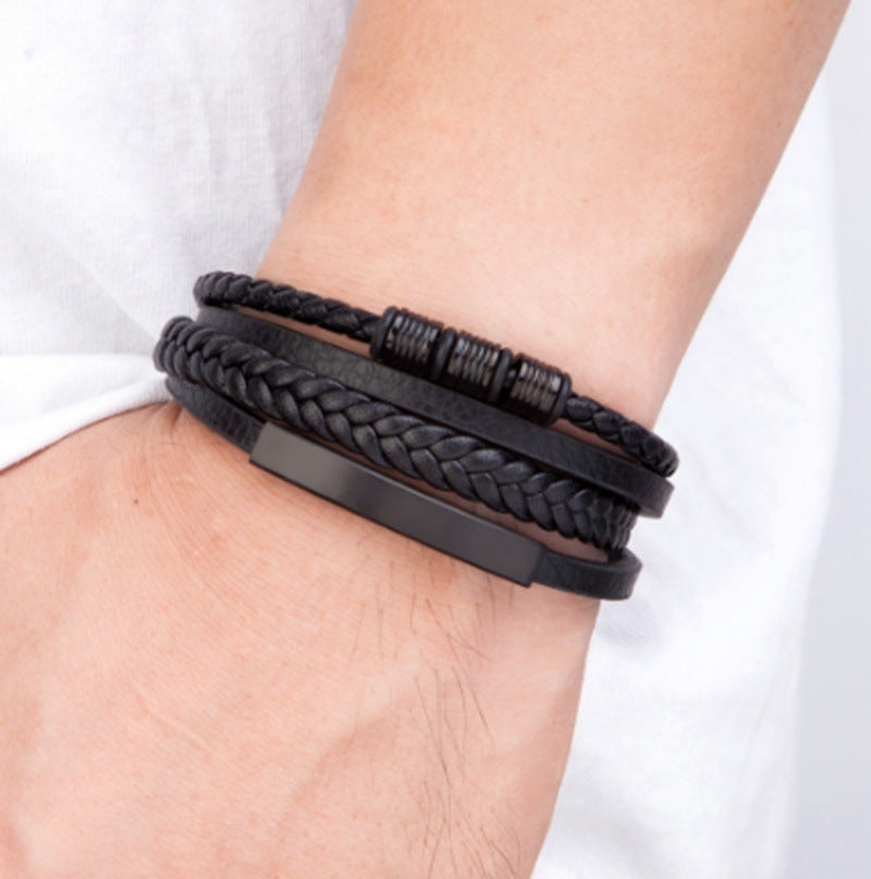 Hand-woven Multi-layer Combined Fashion Leather Bracelet 1622423374651