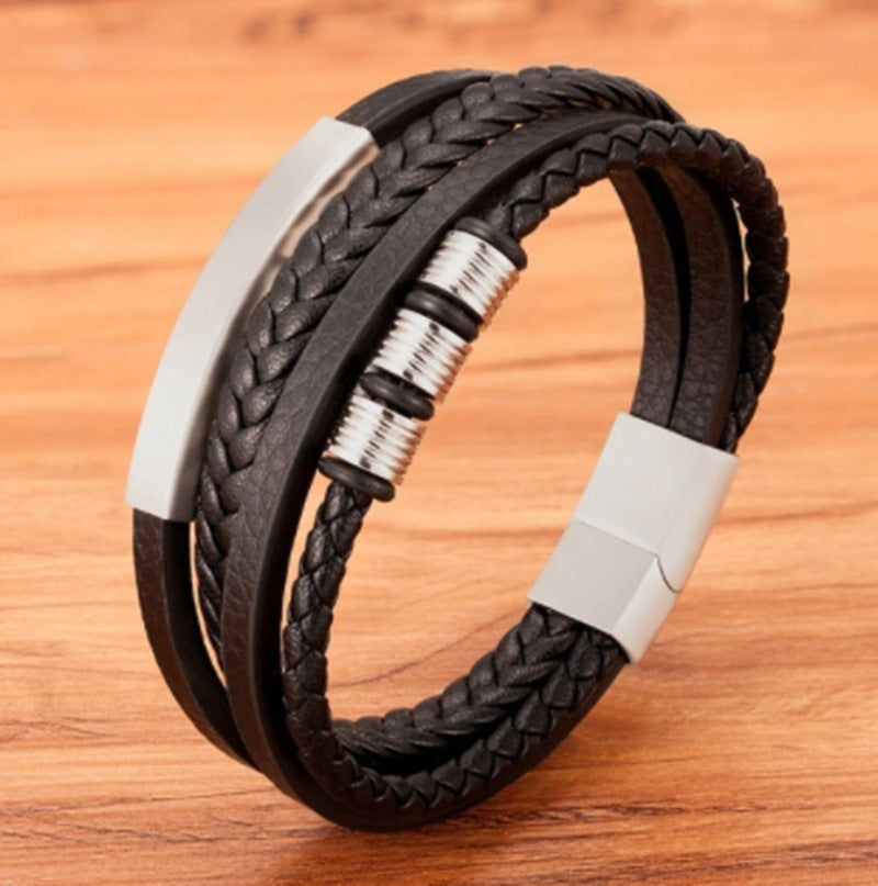 Hand-woven Multi-layer Combined Fashion Leather Bracelet 1622423374652
