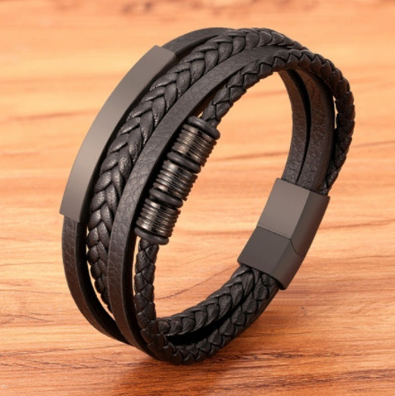 Hand-woven Multi-layer Combined Fashion Leather Bracelet 1622423410607