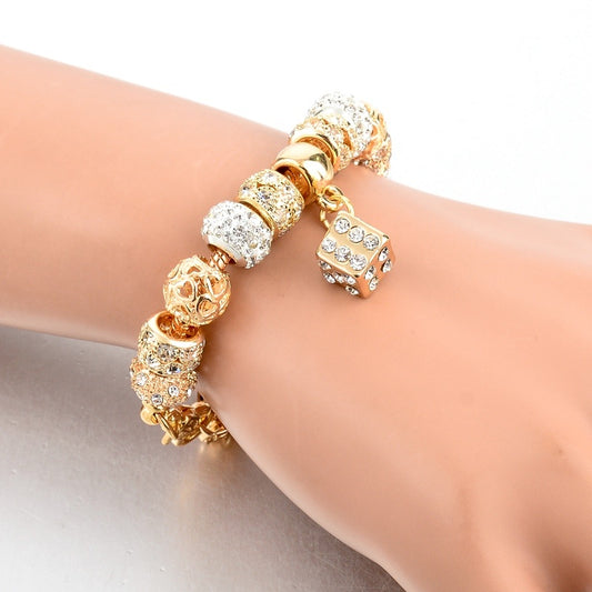 Creative Hollow Peach Heart Beaded Bracelet 1622431307367