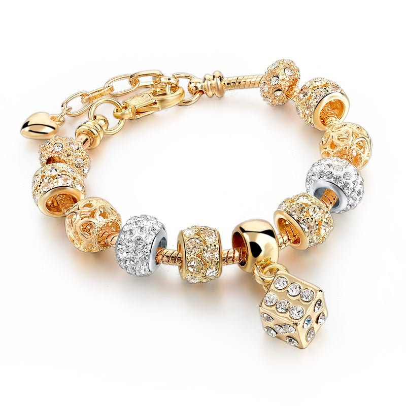 Creative Hollow Peach Heart Beaded Bracelet 1622431320330