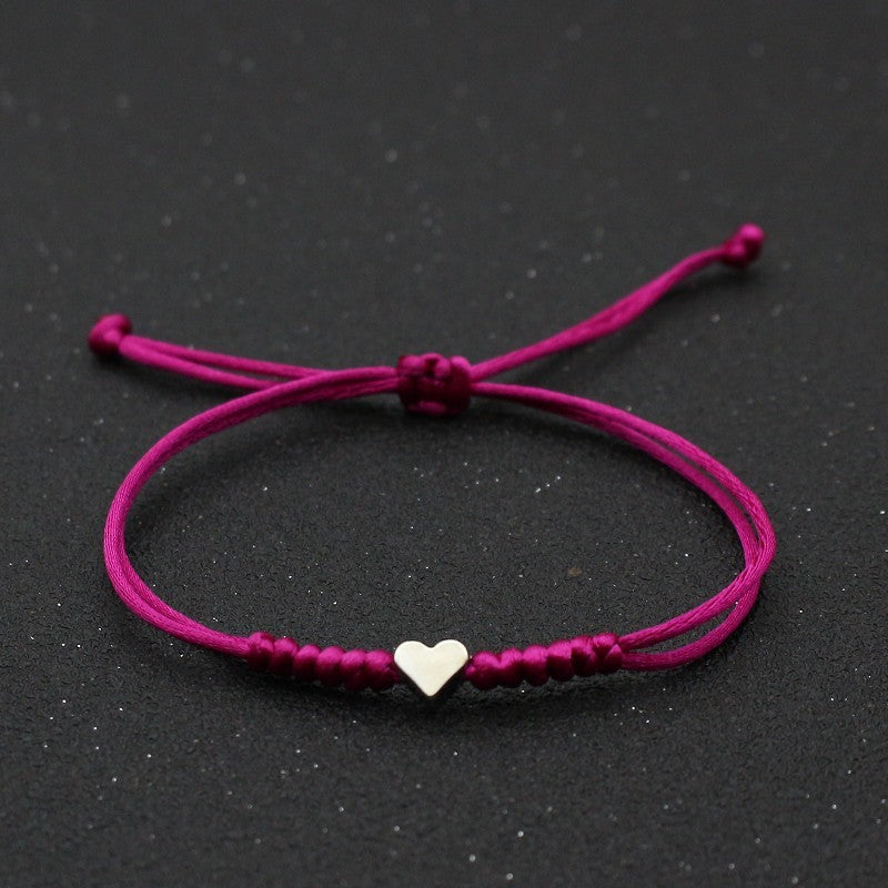 Silver Love Bracelet Lovers Handmade Hand-woven Red String Bracelet Simple All-match Small Jewelry 1622432684290