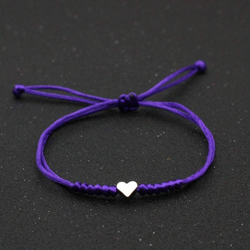 Silver Love Bracelet Lovers Handmade Hand-woven Red String Bracelet Simple All-match Small Jewelry 1622432684295