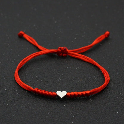 Silver Love Bracelet Lovers Handmade Hand-woven Red String Bracelet Simple All-match Small Jewelry 1622432728562