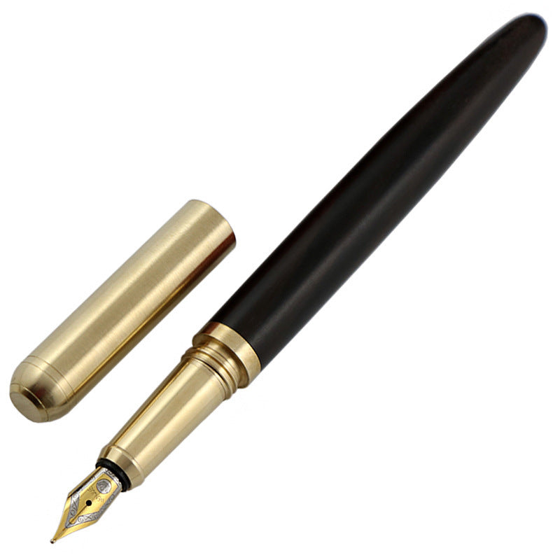 African Rosewood Vintage Brass Wood Fountain Pen - 图片 4