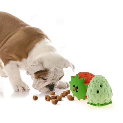 Pet Dog Bite Resistant Strawberry Leaking Ball Toy 1622456229927
