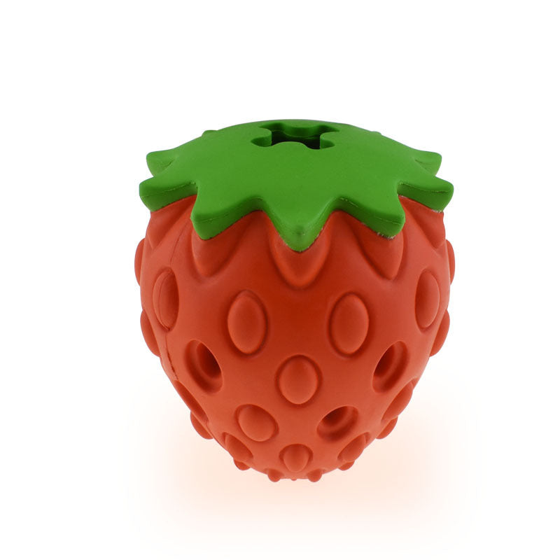 Pet Dog Bite Resistant Strawberry Leaking Ball Toy 1622456229928