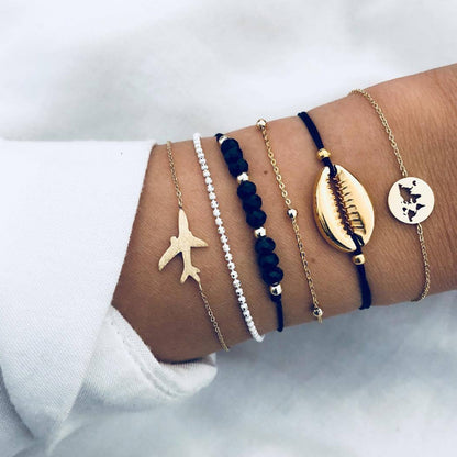 Personality knotted ring circle diamond arrow bracelet 1622463969437