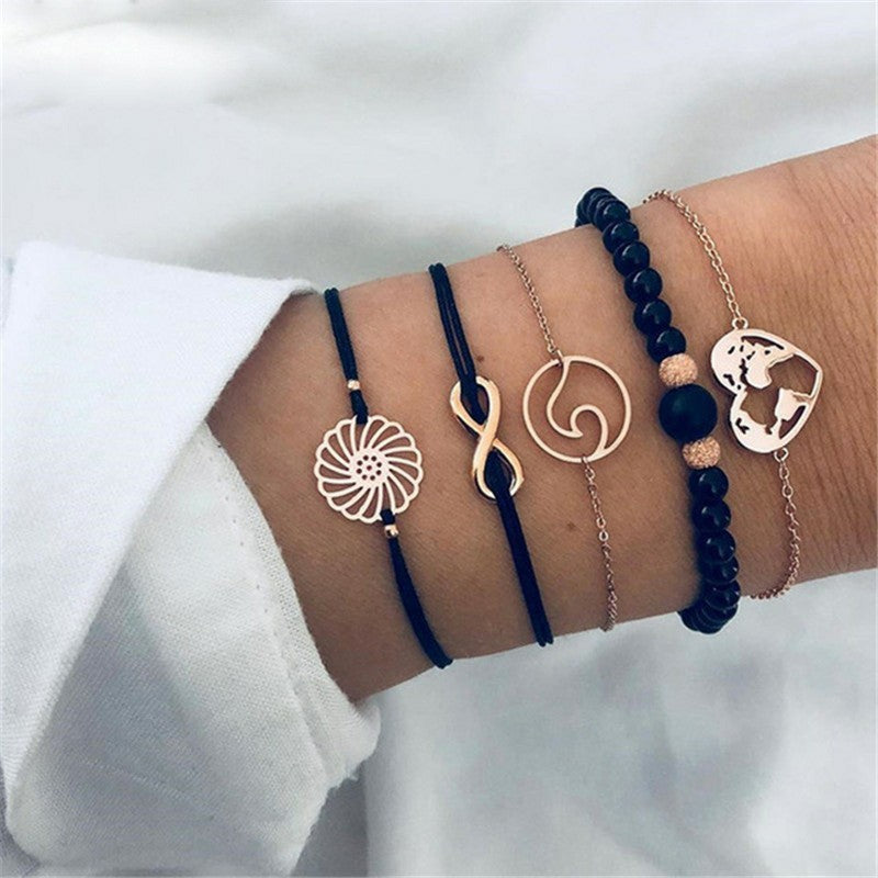 Personality knotted ring circle diamond arrow bracelet 1622464513665