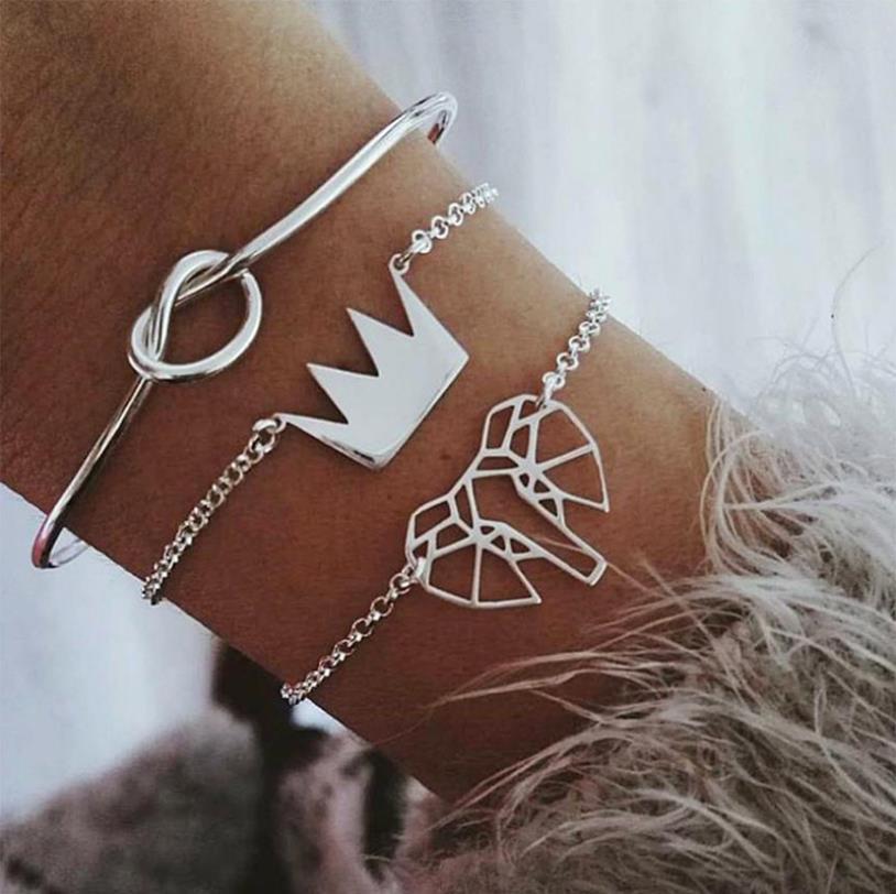 Personality knotted ring circle diamond arrow bracelet 1622464885681