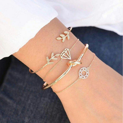 Personality knotted ring circle diamond arrow bracelet 1622464936344
