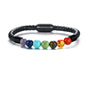 Classic High Quality Genuine Stainless Steel Leather Men's Bracelet, Natural Stone Hand-woven Bracelet 1622525505134 116f3cb9