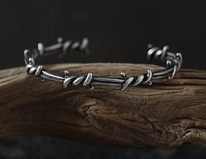 Men'S Bracelet Cuffs Twist Thorn Line Pulse Titanium Steel Geometric Bracelet Jewelry Viking Bracelet 1622614414556