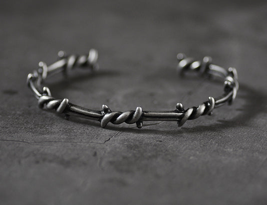 Men'S Bracelet Cuffs Twist Thorn Line Pulse Titanium Steel Geometric Bracelet Jewelry Viking Bracelet 1622614414558
