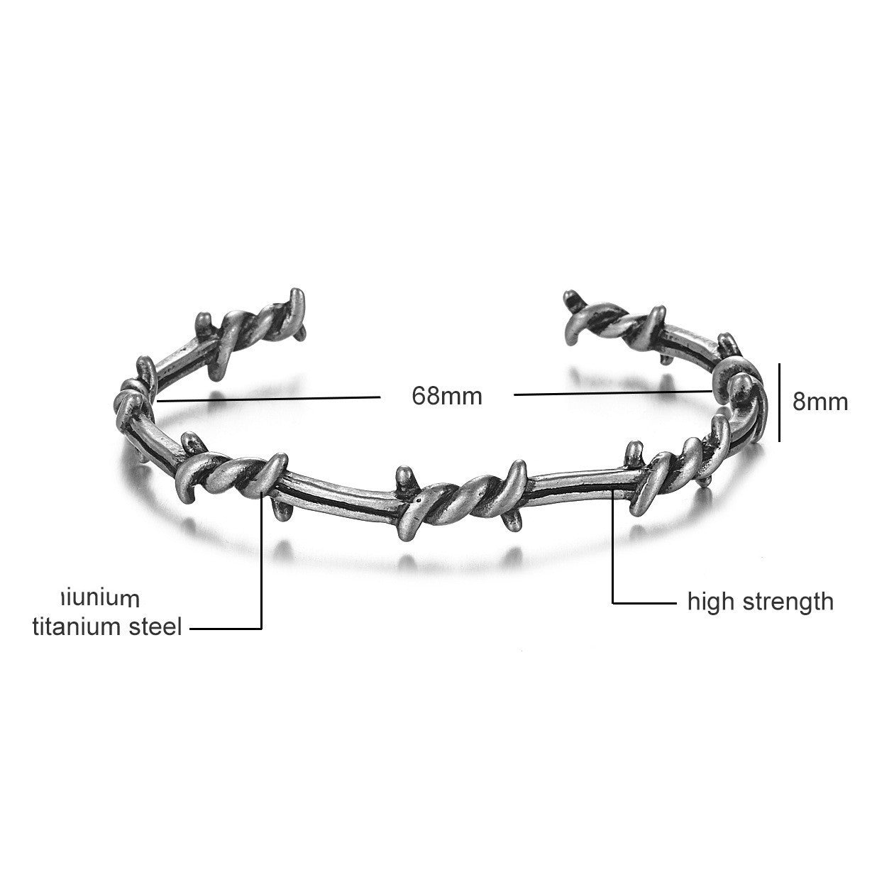 Men'S Bracelet Cuffs Twist Thorn Line Pulse Titanium Steel Geometric Bracelet Jewelry Viking Bracelet 1622614414582