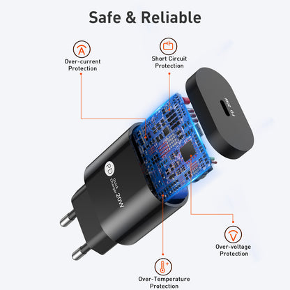 PD20W Mobile Phone Charger 9V-2.2A Type-c Interface 20W Fast Charge Charging Head - 图片 3