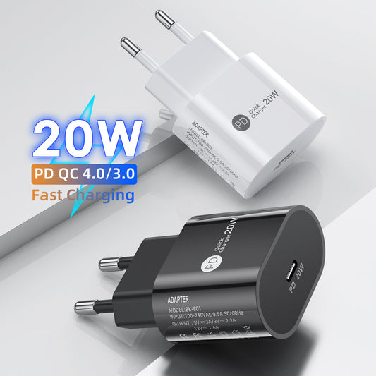 PD20W Mobile Phone Charger 9V-2.2A Type-c Interface 20W Fast Charge Charging Head - 图片 1