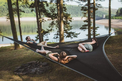 Multi-Person Hammock Three Point Design Portable Hammock Multi-functional Triangle Aerial Mat 1622623289738
