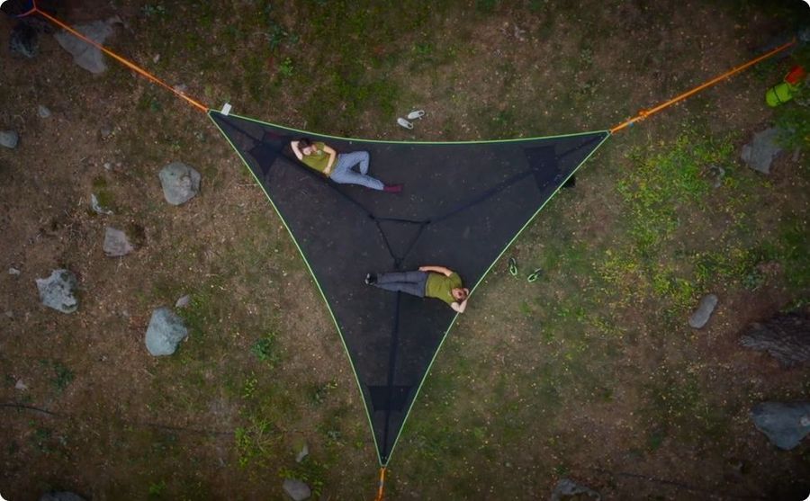 Multi-Person Hammock Three Point Design Portable Hammock Multi-functional Triangle Aerial Mat 1622623289743