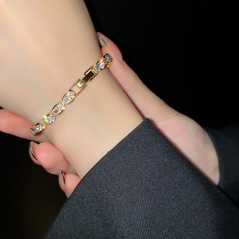 Geometric Zircon Bracelet Net Red Temperament Design Sense Of Hand Ornaments 1622686735649