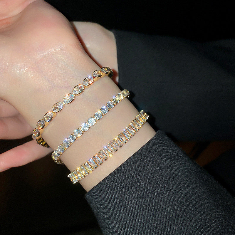 Geometric Zircon Bracelet Net Red Temperament Design Sense Of Hand Ornaments 1622686735652