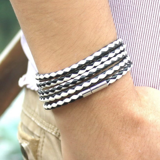 Punk Couple Leather Multilayer Bracelet 1622713634449